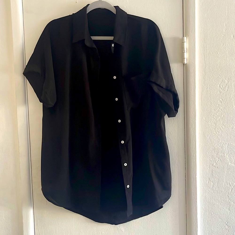 Black button down blouse